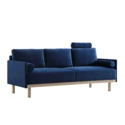 Timber Navy Blue Velvet Sofa, 3-Seater -Daals Store GCSF 2348 NAVY VEL 3ST WB2