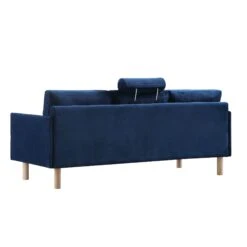 Timber Navy Blue Velvet Sofa, 3-Seater -Daals Store GCSF 2348 NAVY VEL 3ST WB6