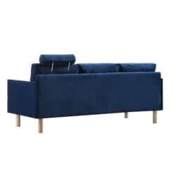 Timber Navy Blue Velvet Sofa, 3-Seater -Daals Store GCSF 2348 NAVY VEL 3ST WB7