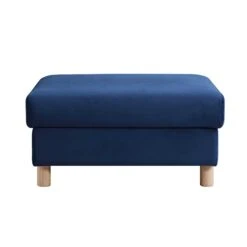 Timber Navy Blue Velvet Storage Ottoman -Daals Store GCSF 2348 NAVY VEL STOOL WB1