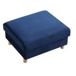 Timber Navy Blue Velvet Storage Ottoman -Daals Store GCSF 2348 NAVY VEL STOOL WB4