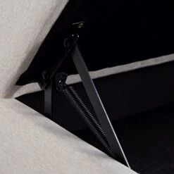 Timber Oatmeal Wool-Like Fabric Storage Ottoman - Solid Wood Base & Cylindrical Legs -Daals Store GCSF 2348 OAT FAB STOOL detail1