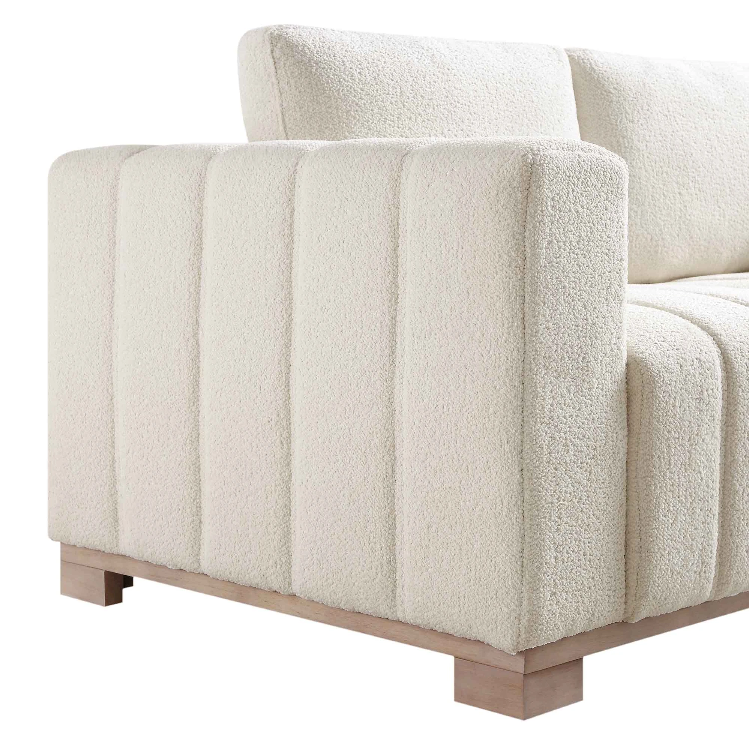 Belsize Beige Boucle Sofa With Wooden Base, 2-Seater 10 Belsize Beige Boucle Sofa With Wooden Base, 2-Seater - Image 10
