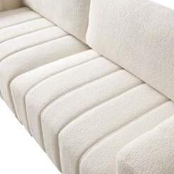 Belsize Beige Boucle Sofa With Wooden Base, 3-Seater -Daals Store GCSF 2360 BEIGE BOU 3ST detail2