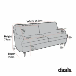 Daphnis Seaweed Velvet Sofa, 2-Seater -Daals Store GCSF 2395 2ST CHART 5