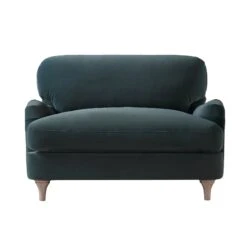 Daphnis Aegean Blue Velvet Sofa, Loveseat -Daals Store GCSF 2395 AEGEAN VEL LOVESEAT WB1