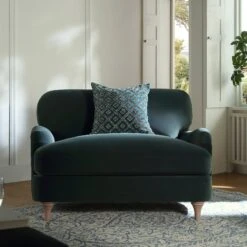 Daphnis Aegean Blue Velvet Sofa, Loveseat -Daals Store GCSF 2395 AEGEAN VEL LOVESEAT scene1