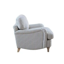 Daphnis Blue Striped Linen Blend Sofa, 1-Seater -Daals Store GCSF 2395 BLUE STRIPE 1ST WB3