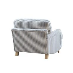Daphnis Blue Striped Linen Blend Sofa, 1-Seater -Daals Store GCSF 2395 BLUE STRIPE 1ST WB4