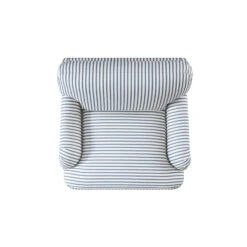 Daphnis Blue Striped Linen Blend Sofa, 1-Seater -Daals Store GCSF 2395 BLUE STRIPE 1ST WB5