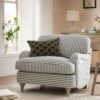 Daphnis Blue Striped Linen Blend Sofa, 1-Seater -Daals Store GCSF 2395 BLUE STRIPE 1ST main