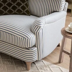 Daphnis Blue Striped Linen Blend Sofa, 1-Seater -Daals Store GCSF 2395 BLUE STRIPE 1ST scene4