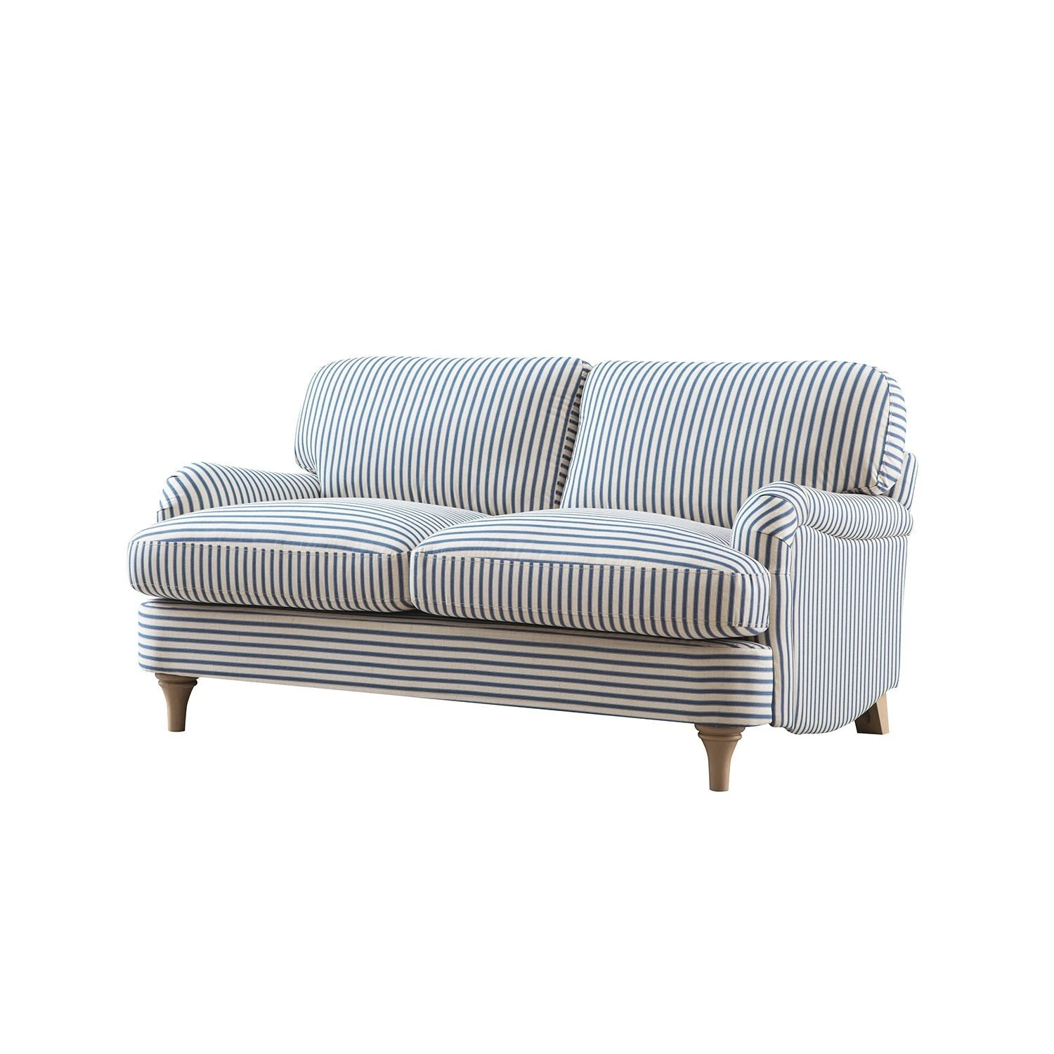 Daphnis Blue Striped Linen Blend Sofa, 2-Seater 8 Daphnis Blue Striped Linen Blend Sofa, 2-Seater - Image 8