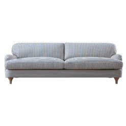 Daphnis Blue Striped Linen Blend Sofa, 3-Seater -Daals Store GCSF 2395 BLUE STRIPE 3ST WB1