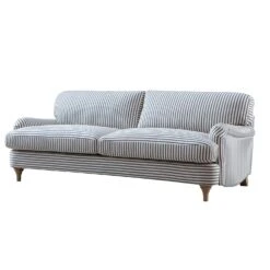 Daphnis Blue Striped Linen Blend Sofa, 3-Seater -Daals Store GCSF 2395 BLUE STRIPE 3ST WB2