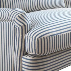 Daphnis Blue Striped Linen Blend Sofa, 3-Seater -Daals Store GCSF 2395 BLUE STRIPE 3ST detail2