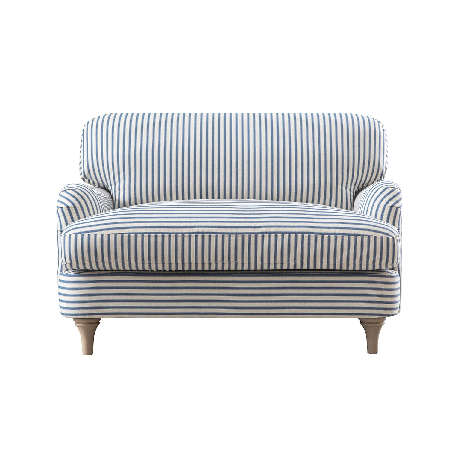Daphnis Blue Striped Linen Blend Sofa, Loveseat 6 Daphnis Blue Striped Linen Blend Sofa, Loveseat - Image 6