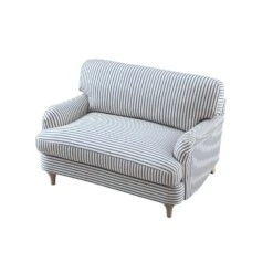 Daphnis Blue Striped Linen Blend Sofa, Loveseat 24 Daphnis Blue Striped Linen Blend Sofa, Loveseat -Daals Store GCSF 2395 BLUE STRIPE LOVESEAT WB5