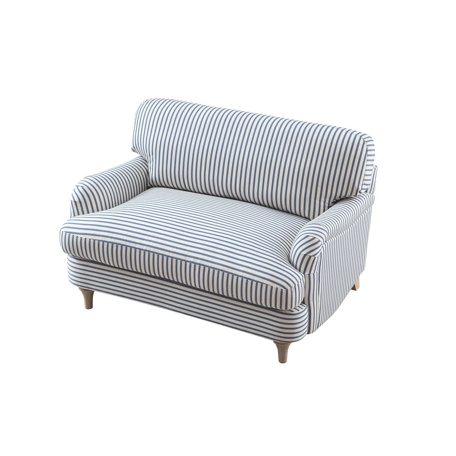 Daphnis Blue Striped Linen Blend Sofa, Loveseat 11 Daphnis Blue Striped Linen Blend Sofa, Loveseat - Image 11