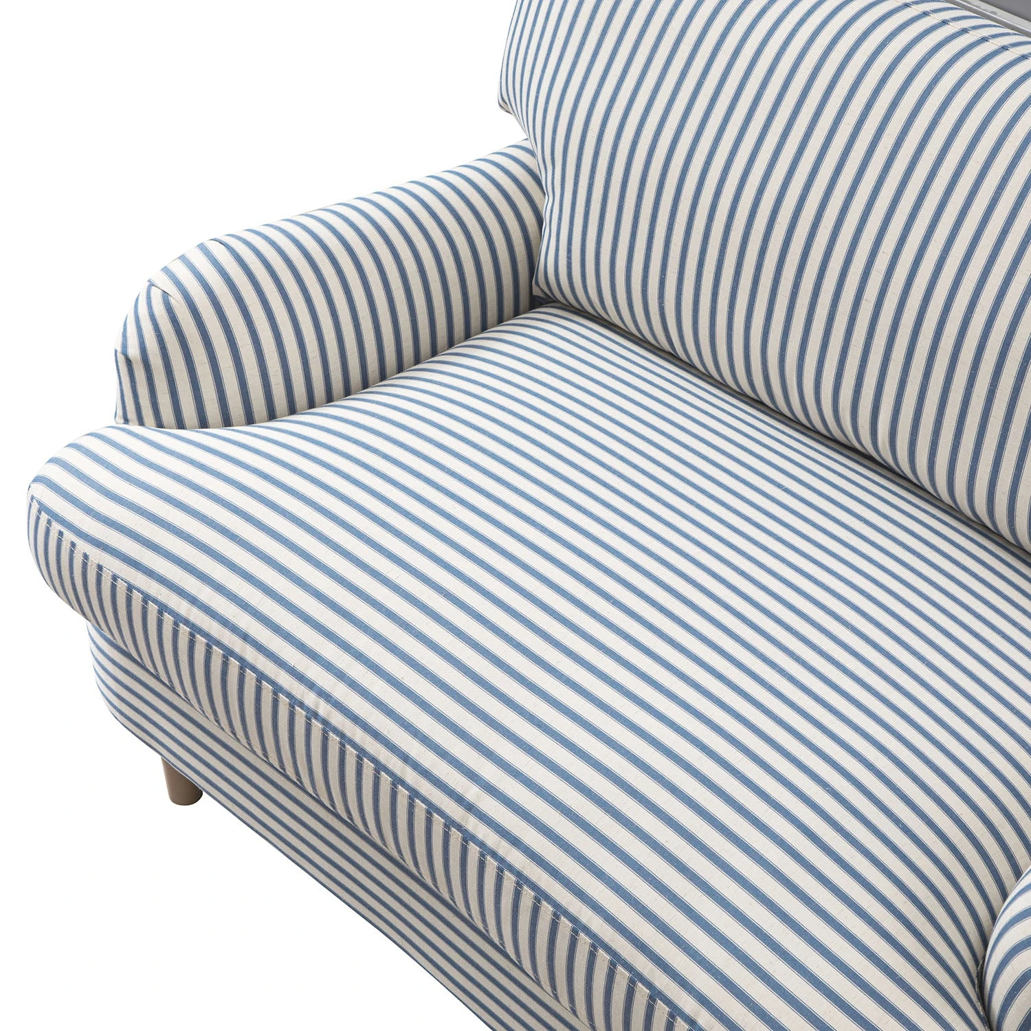 Daphnis Blue Striped Linen Blend Sofa, Loveseat 12 Daphnis Blue Striped Linen Blend Sofa, Loveseat - Image 12