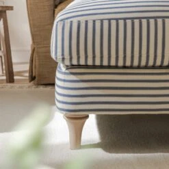 Daphnis Blue Striped Linen Blend Footstool -Daals Store GCSF 2395 BLUE STRIPE STOOL scene4