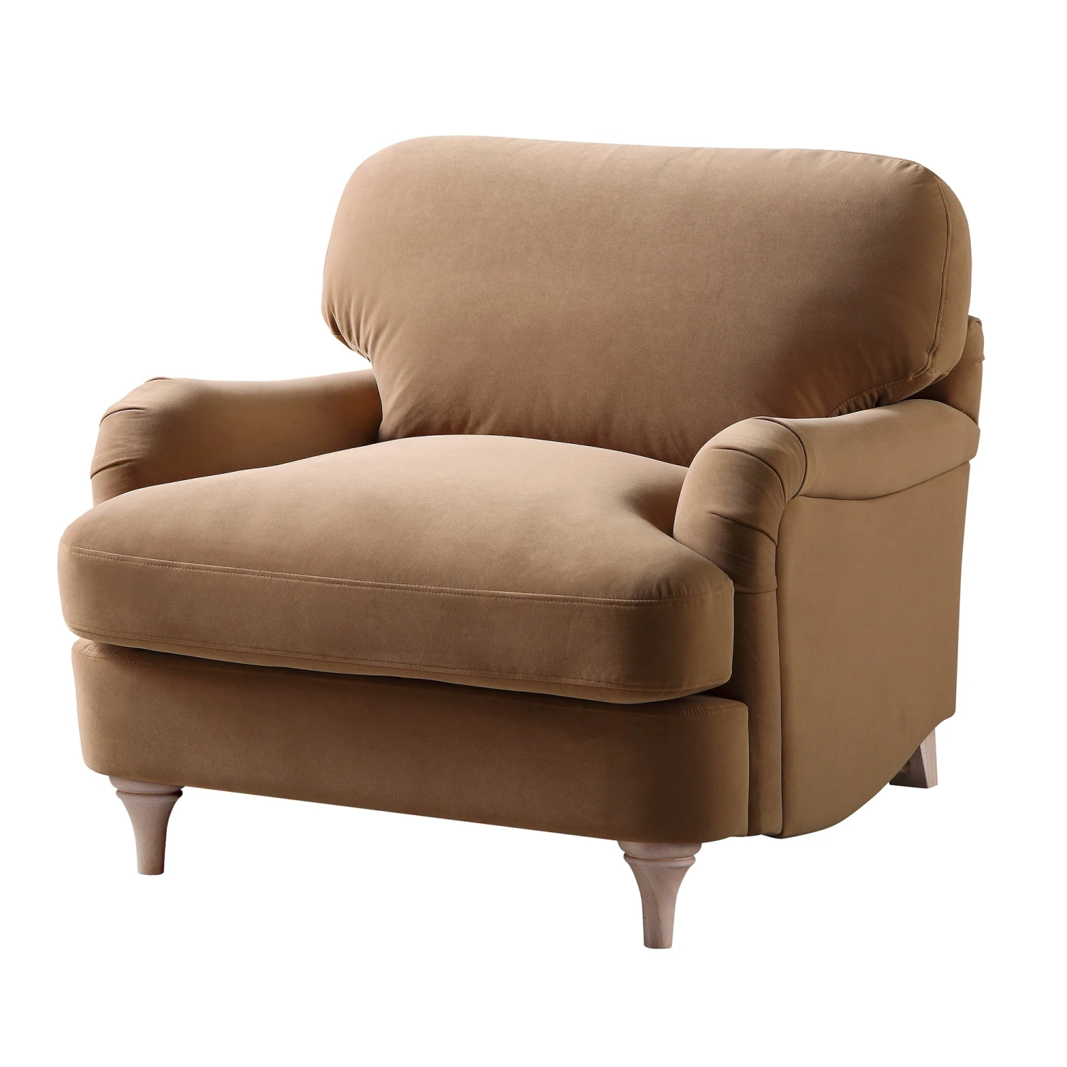 Daphnis Camel Velvet Sofa, 1-Seater 7 Daphnis Camel Velvet Sofa, 1-Seater - Image 7