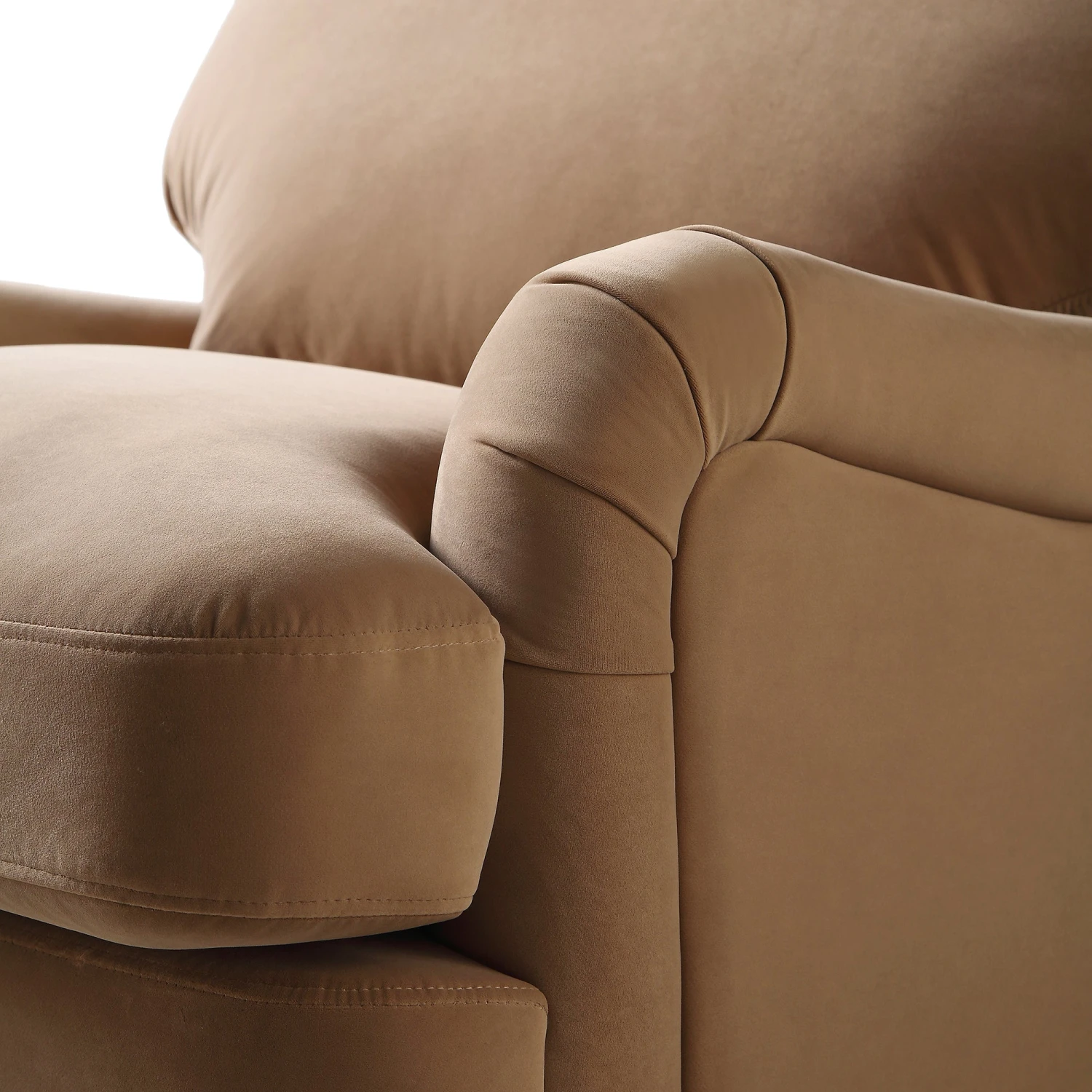 Daphnis Camel Velvet Sofa, 1-Seater 12 Daphnis Camel Velvet Sofa, 1-Seater - Image 12