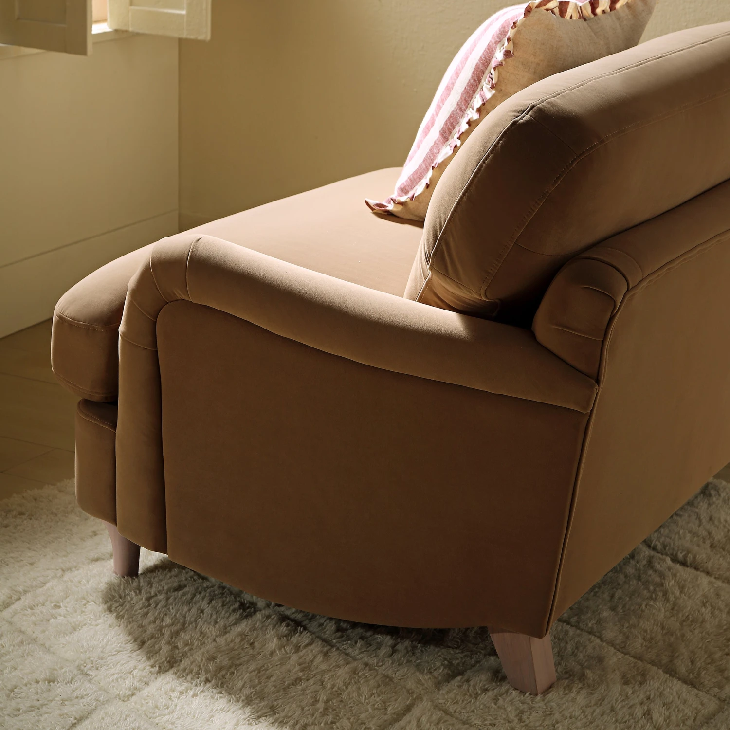 Daphnis Camel Velvet Sofa, Loveseat 3 Daphnis Camel Velvet Sofa, Loveseat - Image 3