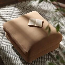 Daphnis Camel Velvet Sofa, Footstool -Daals Store GCSF 2395 CAMEL VEL STOOL scene2