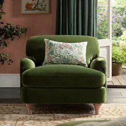 Daphnis Fern Green Velvet Sofa, 1-Seater -Daals Store GCSF 2395 FERN VEL 1ST scene1