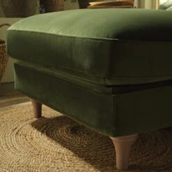 Daphnis Fern Green Velvet Sofa, Footstool -Daals Store GCSF 2395 FERN VEL STOOL scene3