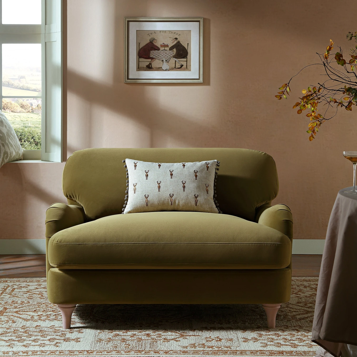 Daphnis Fudge Velvet Sofa, Loveseat 3 Daphnis Fudge Velvet Sofa, Loveseat - Image 3