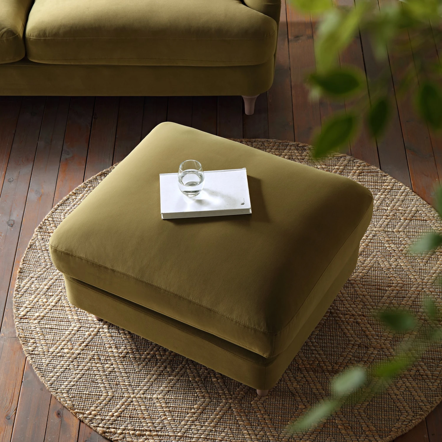 Daphnis Fudge Velvet Sofa, Footstool 3 Daphnis Fudge Velvet Sofa, Footstool - Image 3