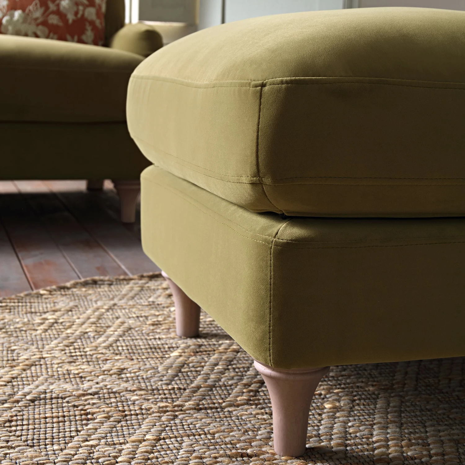 Daphnis Fudge Velvet Sofa, Footstool 4 Daphnis Fudge Velvet Sofa, Footstool - Image 4