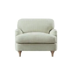 Daphnis Green Striped Linen Blend Sofa, 1-Seater -Daals Store GCSF 2395 GREEN STRIPE 1ST WB1