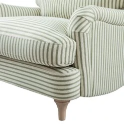 Daphnis Green Striped Linen Blend Sofa, 1-Seater -Daals Store GCSF 2395 GREEN STRIPE 1ST detail1