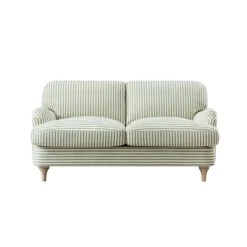 Daphnis Green Striped Linen Blend Sofa, 2-Seater