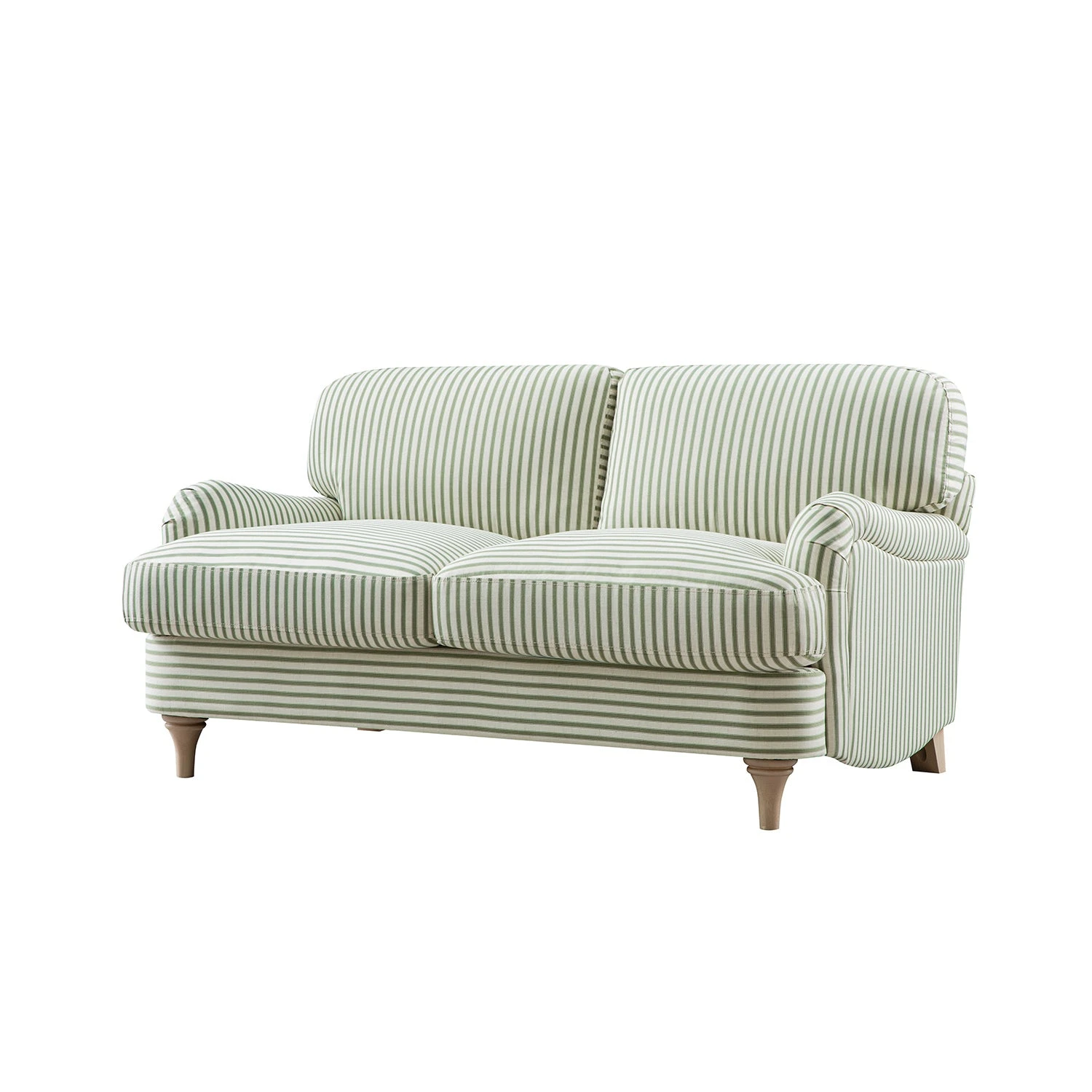 Daphnis Green Striped Linen Blend Sofa, 2-Seater 2 Daphnis Green Striped Linen Blend Sofa, 2-Seater - Image 2