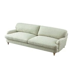 Daphnis Green Striped Linen Blend Sofa, 3-Seater 14 Daphnis Green Striped Linen Blend Sofa, 3-Seater -Daals Store GCSF 2395 GREEN STRIPE 3ST WB3
