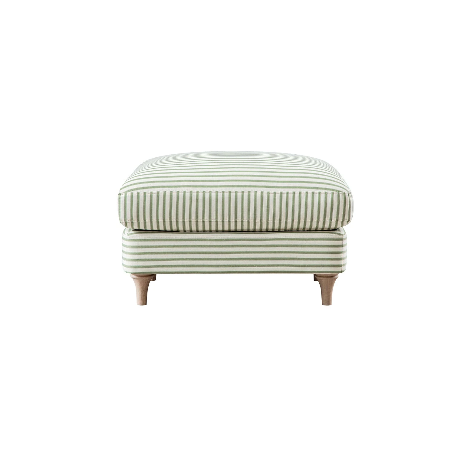 Daphnis Green Striped Linen Blend Footstool 1 Daphnis Green Striped Linen Blend Footstool