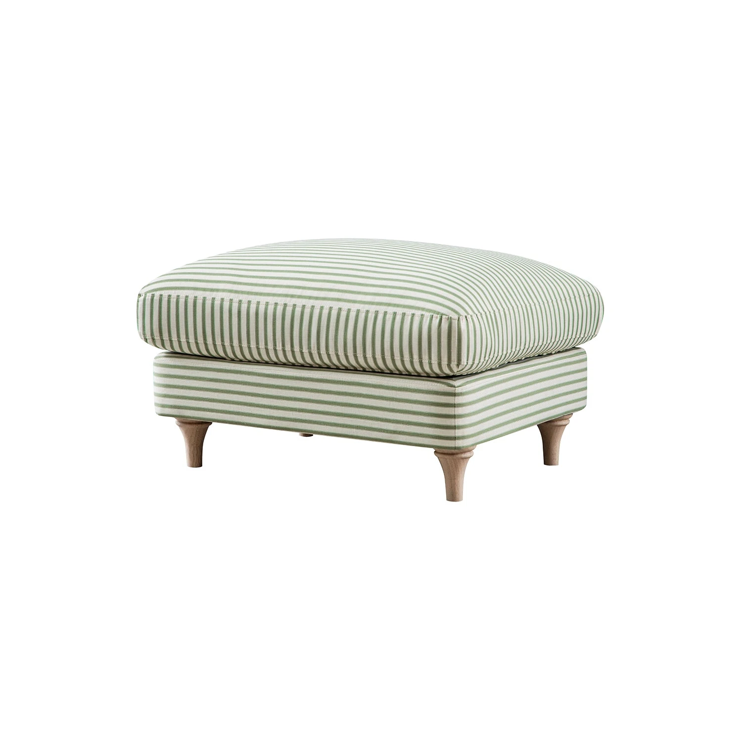 Daphnis Green Striped Linen Blend Footstool 2 Daphnis Green Striped Linen Blend Footstool - Image 2