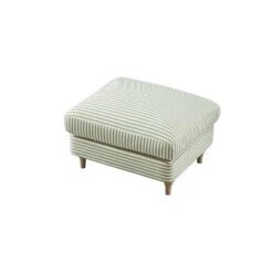 Daphnis Green Striped Linen Blend Footstool 9 Daphnis Green Striped Linen Blend Footstool -Daals Store GCSF 2395 GREEN STRIPE STOOL WB3