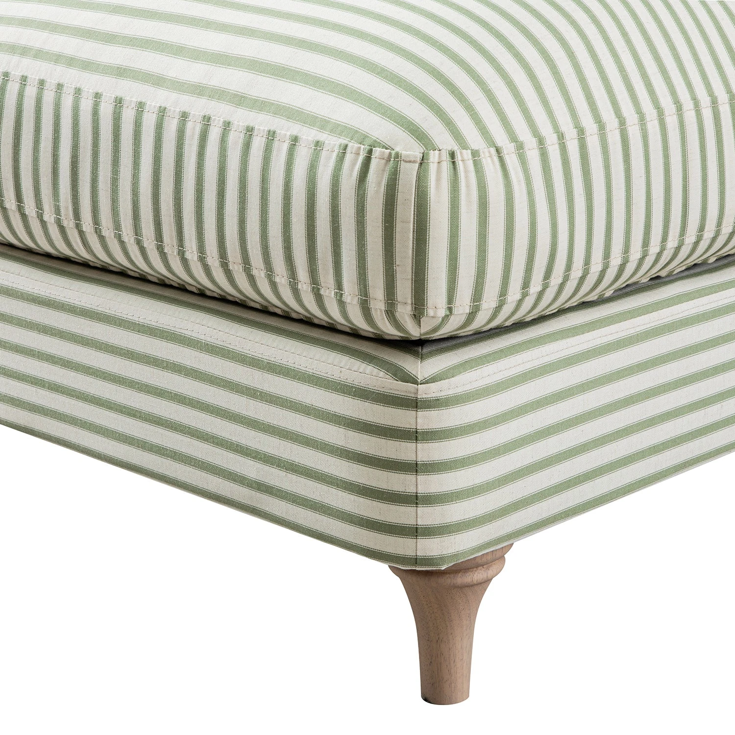 Daphnis Green Striped Linen Blend Footstool 5 Daphnis Green Striped Linen Blend Footstool - Image 5