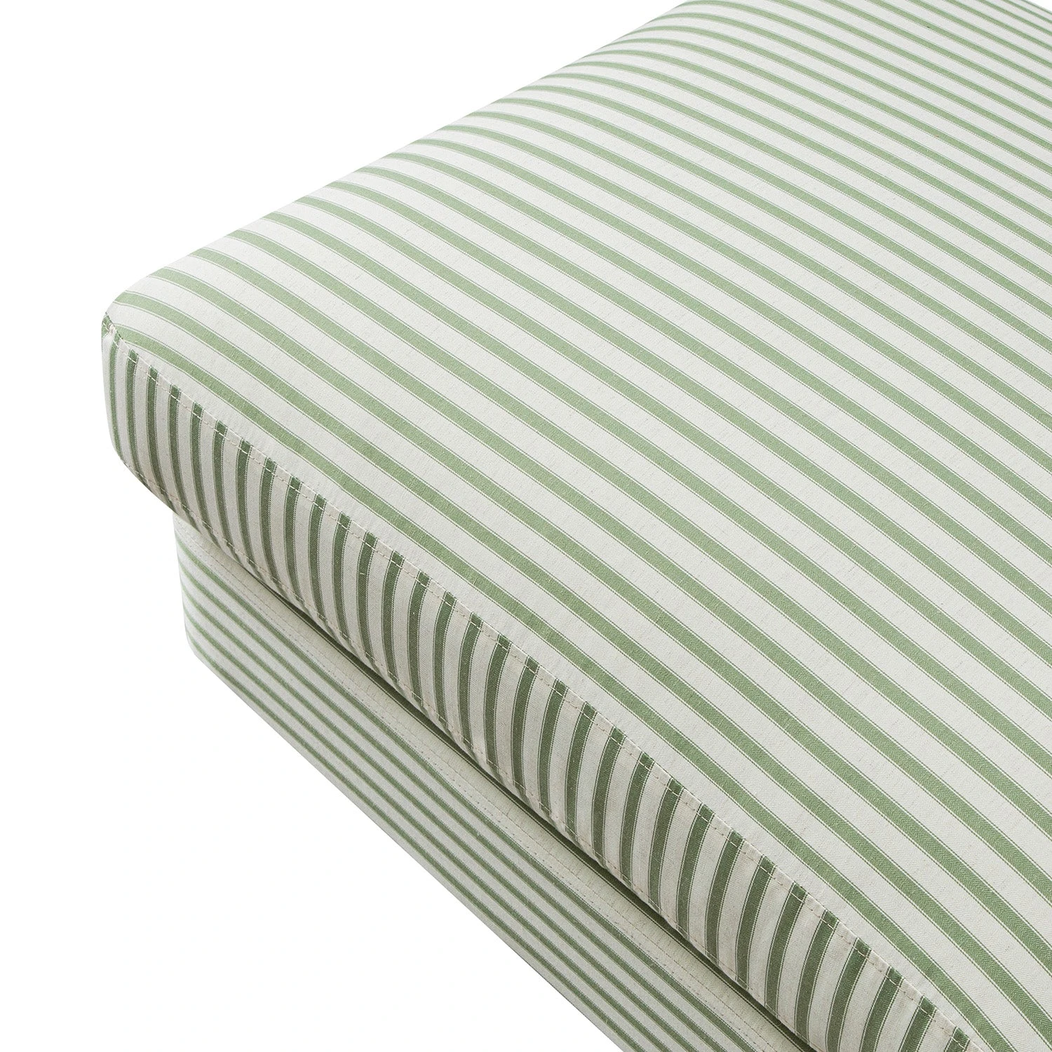 Daphnis Green Striped Linen Blend Footstool 6 Daphnis Green Striped Linen Blend Footstool - Image 6