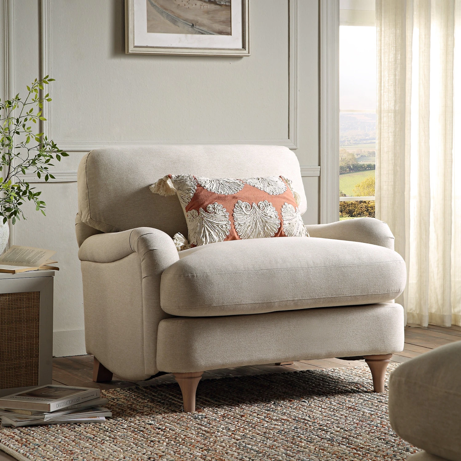 Daphnis Oatmeal Fabric Sofa, 1-Seater 1 Daphnis Oatmeal Fabric Sofa, 1-Seater