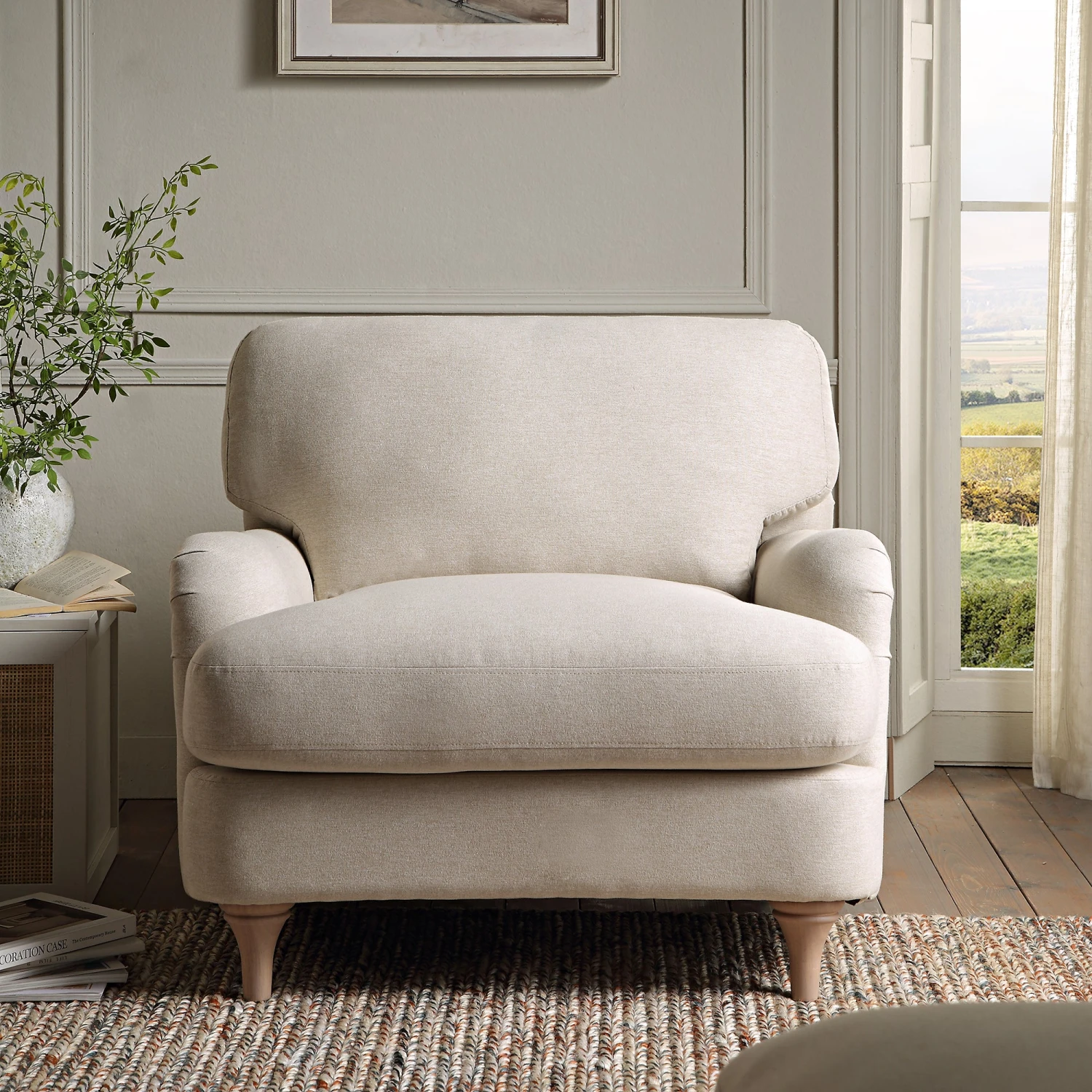 Daphnis Oatmeal Fabric Sofa, 1-Seater 2 Daphnis Oatmeal Fabric Sofa, 1-Seater - Image 2