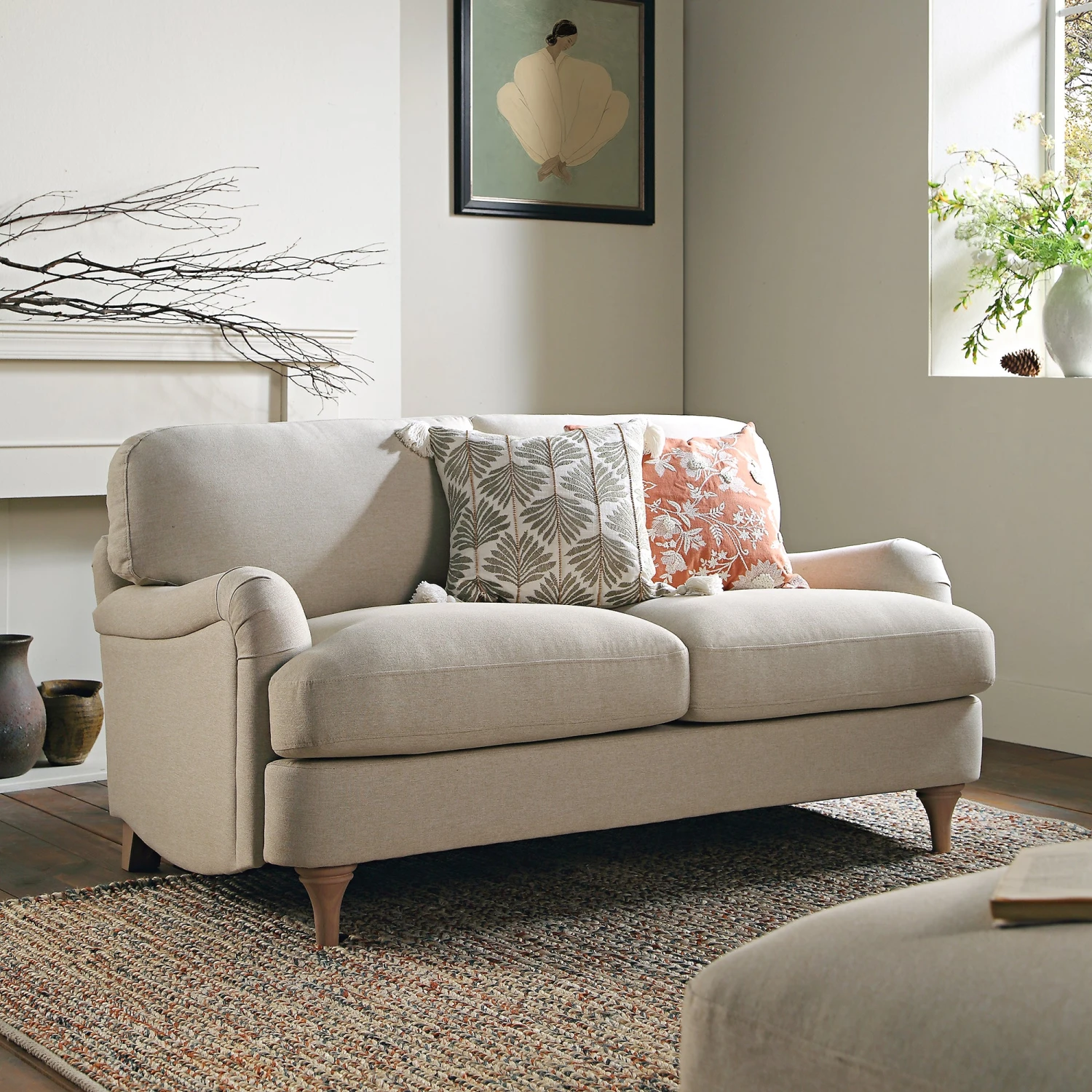 Daphnis Oatmeal Fabric Sofa, 2-Seater 1 Daphnis Oatmeal Fabric Sofa, 2-Seater
