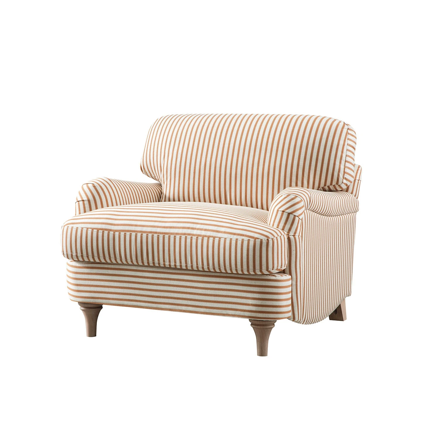 Daphnis Ochre Striped Linen Blend Sofa, 1-Seater 8 Daphnis Ochre Striped Linen Blend Sofa, 1-Seater - Image 8