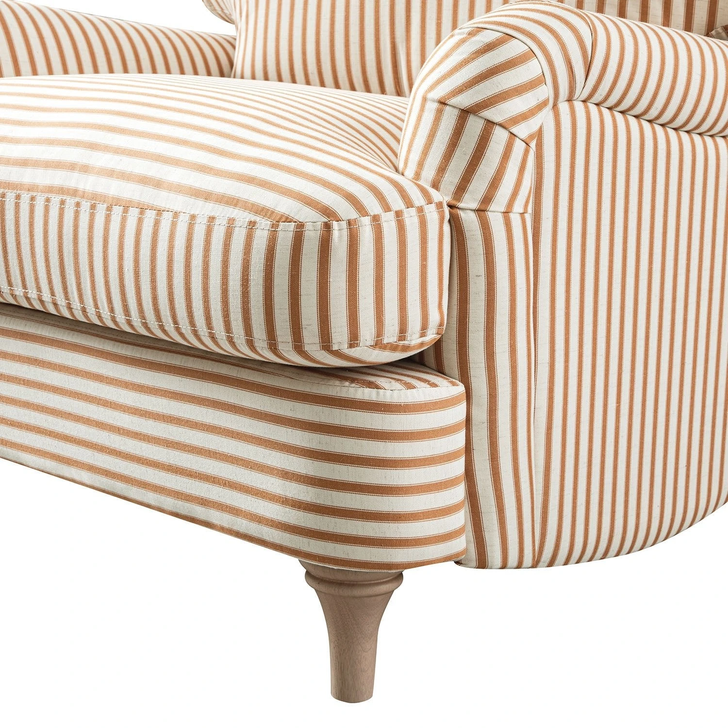 Daphnis Ochre Striped Linen Blend Sofa, 1-Seater 13 Daphnis Ochre Striped Linen Blend Sofa, 1-Seater - Image 13