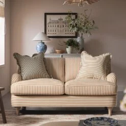 Daphnis Ochre Striped Linen Blend Sofa, 2-Seater 14 Daphnis Ochre Striped Linen Blend Sofa, 2-Seater -Daals Store GCSF 2395 OCHRE STRIPE 2ST scene1
